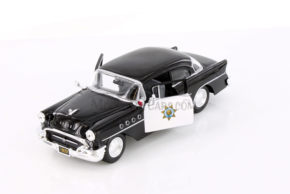 1955 Black Buick Century California Highway Patrol, Showcasts 37295 - 1/24 Scale Set of 4 Toy Cars