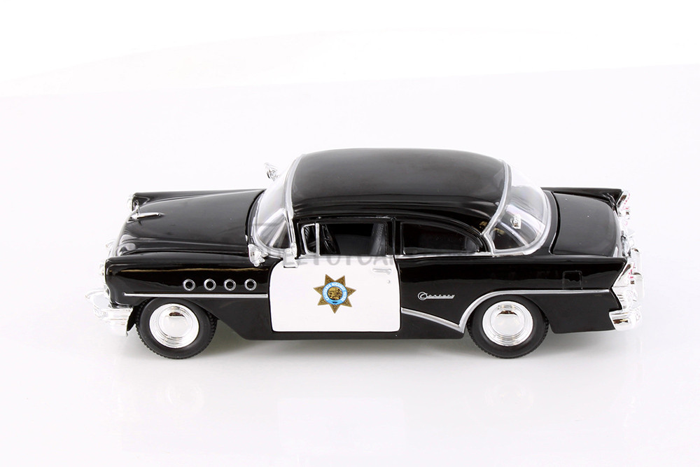 1955 Black Buick Century California Highway Patrol, Showcasts 37295 - 1/24 Scale Set of 4 Toy Cars