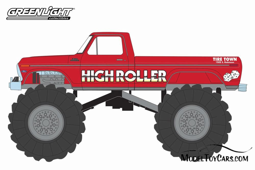1979 Ford F-350 Monster Truck, High Roller - Greenlight 49030D/48 - 1/64 Scale Diecast Model Toy Car