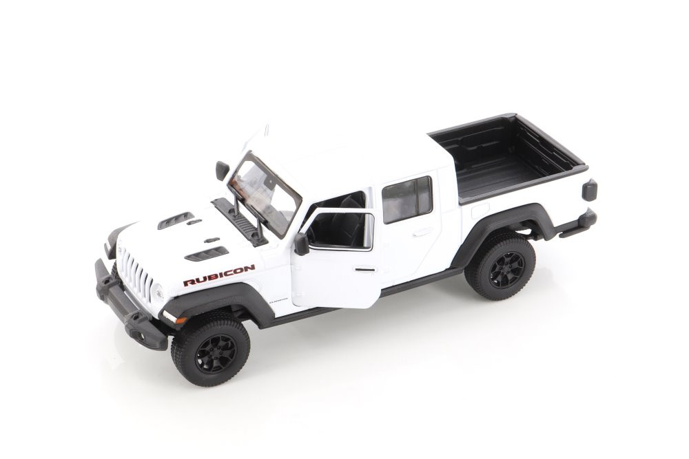 2020 Jeep Gladiator Pickup, White - Welly 24103/4D - 1/24 scale Diecast Model Toy Car