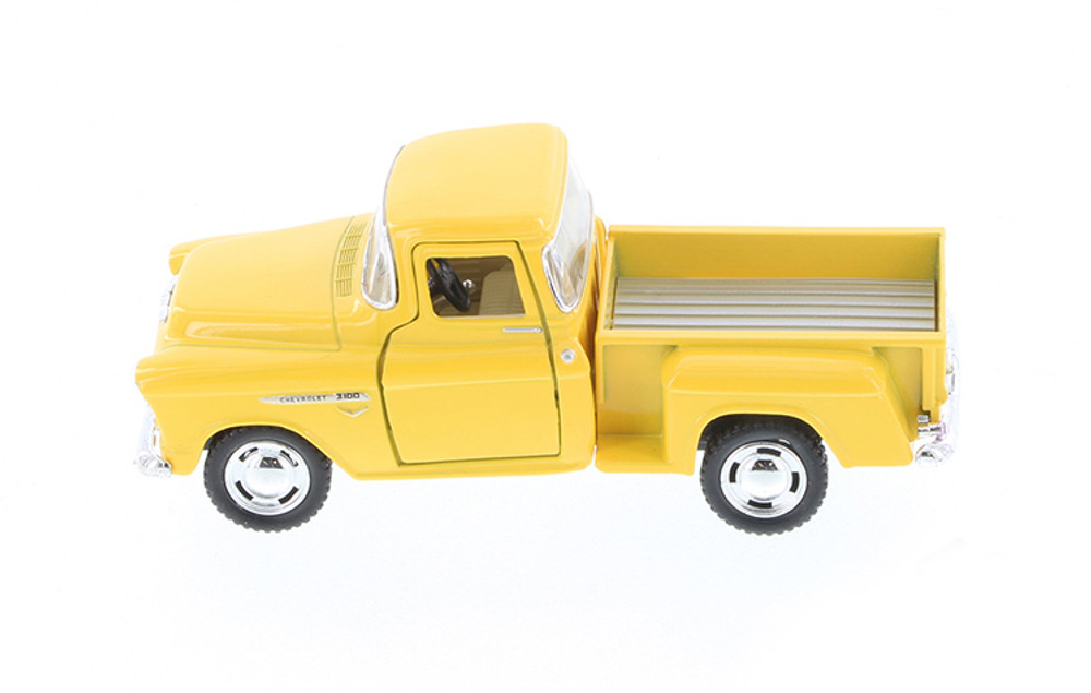 1955 Chevy Stepside Pickup Truck, Yellow - Kinsmart 5330/5D - 1/32 Scale Diecast Model Toy Car