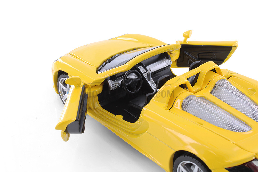 Porsche Carrera GT, Yellow - Showcasts 68242/43 - 1/24 Scale Diecast Model Toy Car (1 Car, No Box)