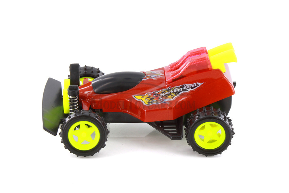 Friction Powered Spark Fighter w/Light, Orange - 8902D - Diecast Model Toy Car