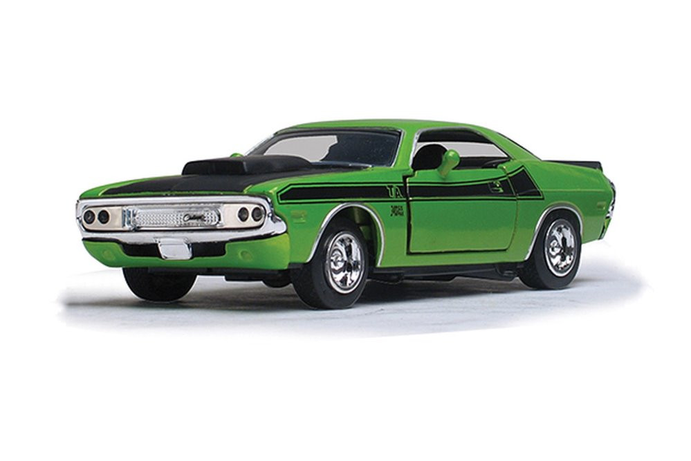 1970 Dodge Challenger T/A, Green - New Ray 50533C - 1/32 scale Diecast Model Toy Car