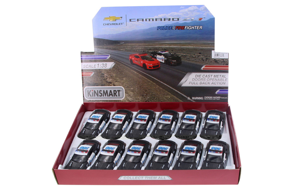 2017 Chevy Camaro ZL1 Police, Black - Kinsmart 5399DPR/P - 1/38 Scale Set of 12 Diecast Model Cars