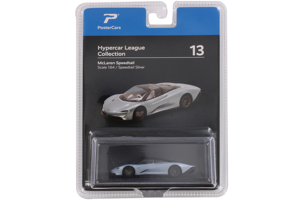 McLaren Speedtail, Speedtail Silver - Kinsmart H13B - 1/64 Scale Diecast Model Toy Car