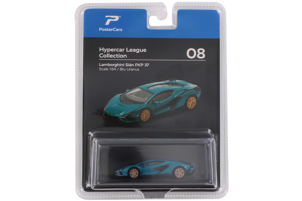 Lamborghini Sian FKP 37, Blue Uranus - Kinsmart H08B - 1/64 Scale Diecast Model Toy Car