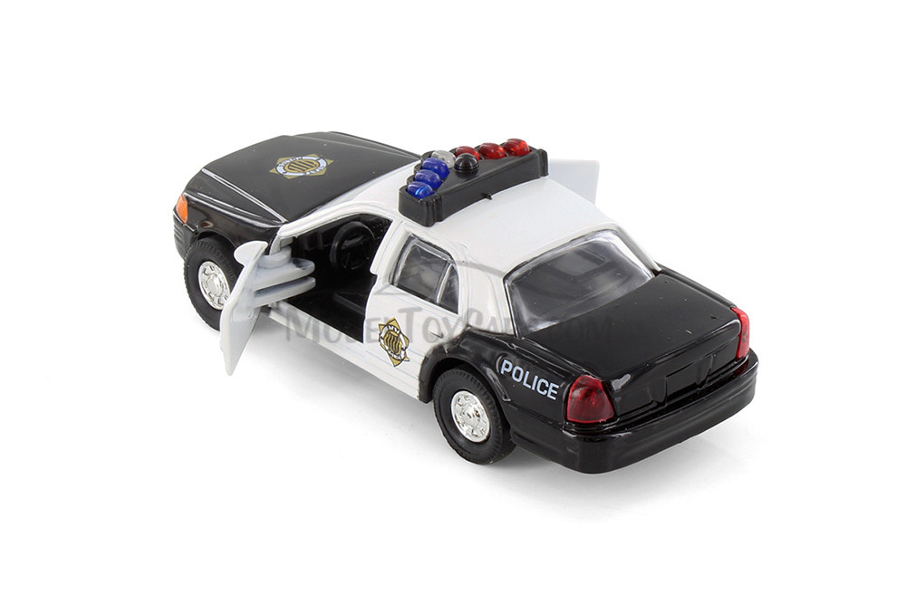 NYC Police Car, White/Black/Blue - Showcasts 9985DNY/3 - 5" Scale Set of 12 Diecast Model Toy Cars