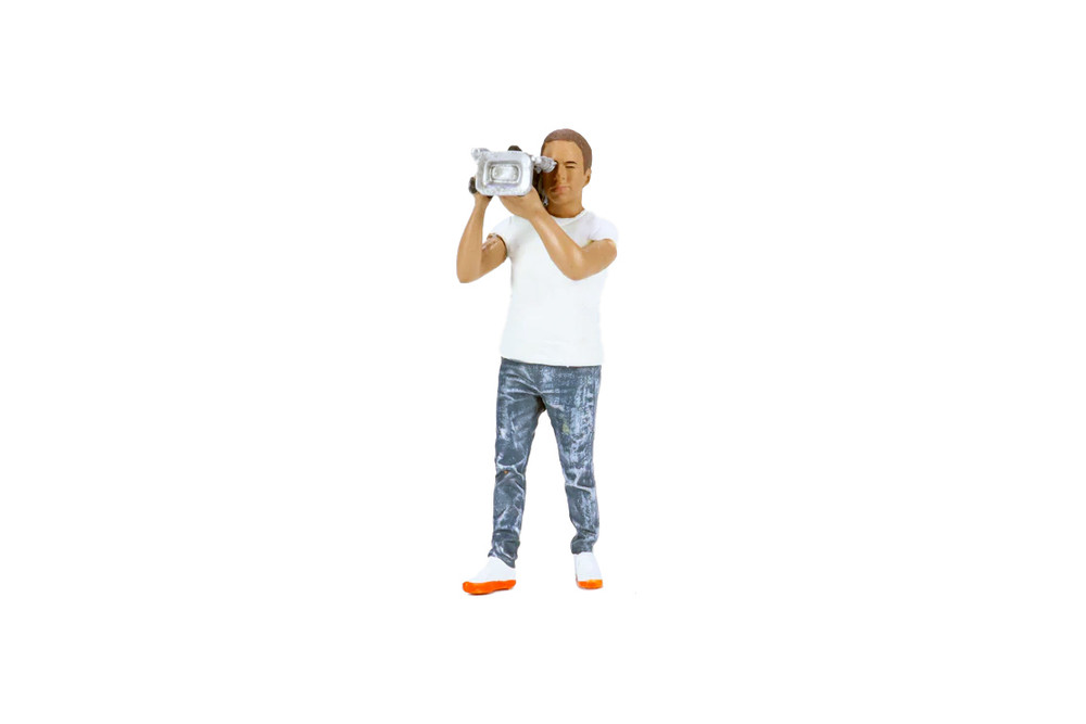 On Air Figure 3, Camera Guy 2, White /Blue - Showcasts AD-24403 - 1/24 Scale Figurine