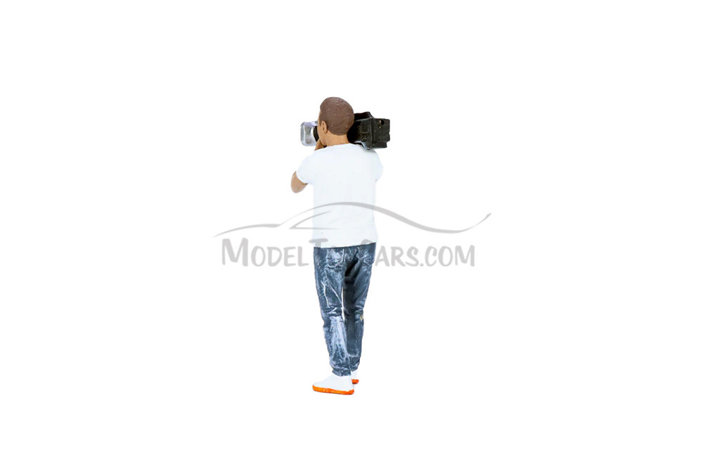 On Air Figure 3, Camera Guy 2, White /Blue - Showcasts AD-18403 - 1/18 Scale Diorama Figurine
