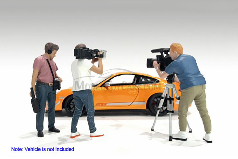 On Air Figure 3, Camera Guy 2, White /Blue - Showcasts AD-18403 - 1/18 Scale Diorama Figurine