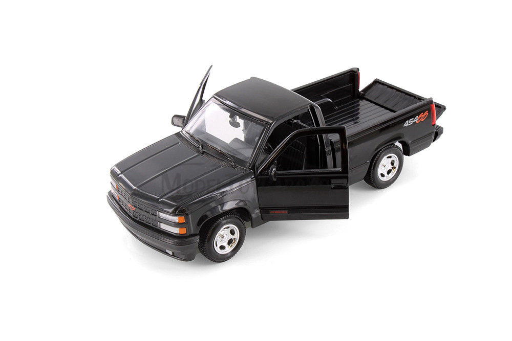 1993 Chevy 454 SS Pickup Truck, Red & Black - Showcasts 37901 - 1/24 Scale Set of 4 Diecast Cars