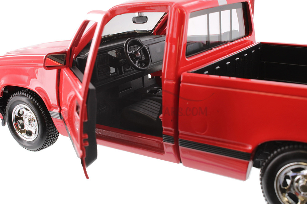 1993 Chevy 454 SS Pickup Truck, Red & Black - Showcasts 37901 - 1/24 Scale Set of 4 Diecast Cars