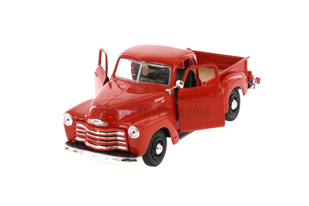 1950 Chevy 3100 Pickup Truck, Red & Black, Showcasts 37952 - 1/24 Scale Set of 4 Diecast Model Cars