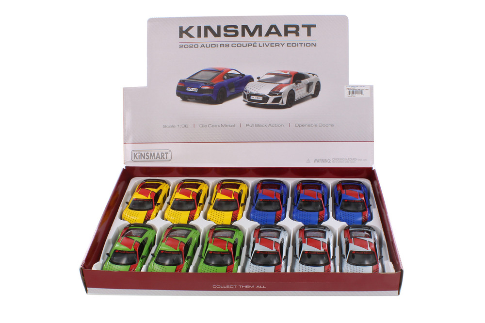 2020 Audi R8 Coupe Livery Edition, Assorted Colors - Kinsmart