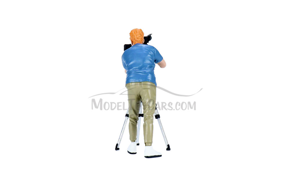 On Air Figure 5, Camera Guy w/Accessory, Blue /Green - Showcasts AD-24405 - 1/24 Scale Figurine
