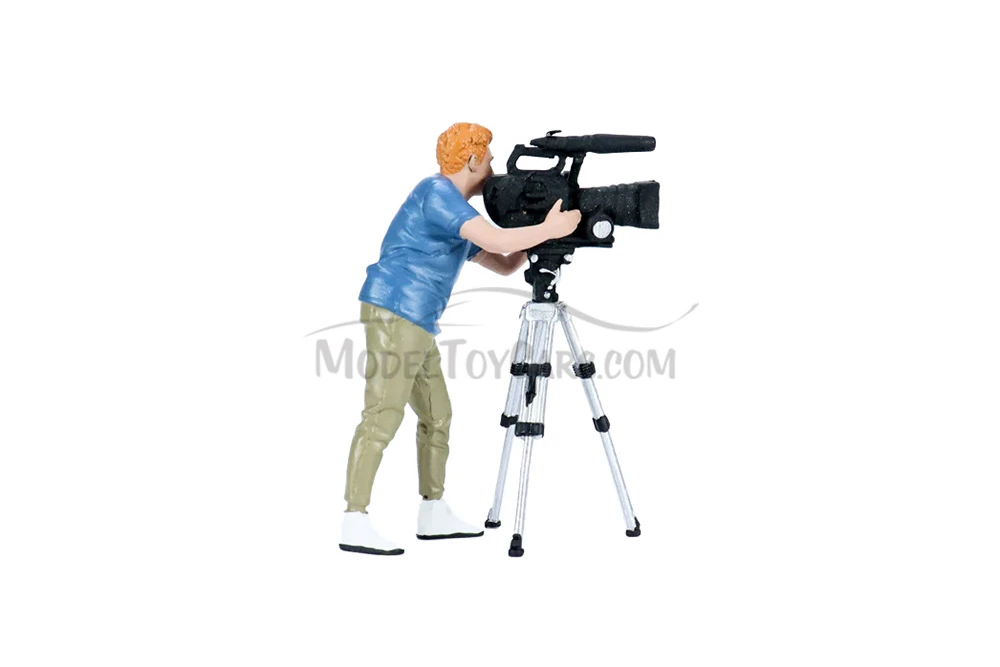 On Air Figure 5, Camera Guy w/Accessory, Blue /Green - Showcasts AD-24405 - 1/24 Scale Figurine