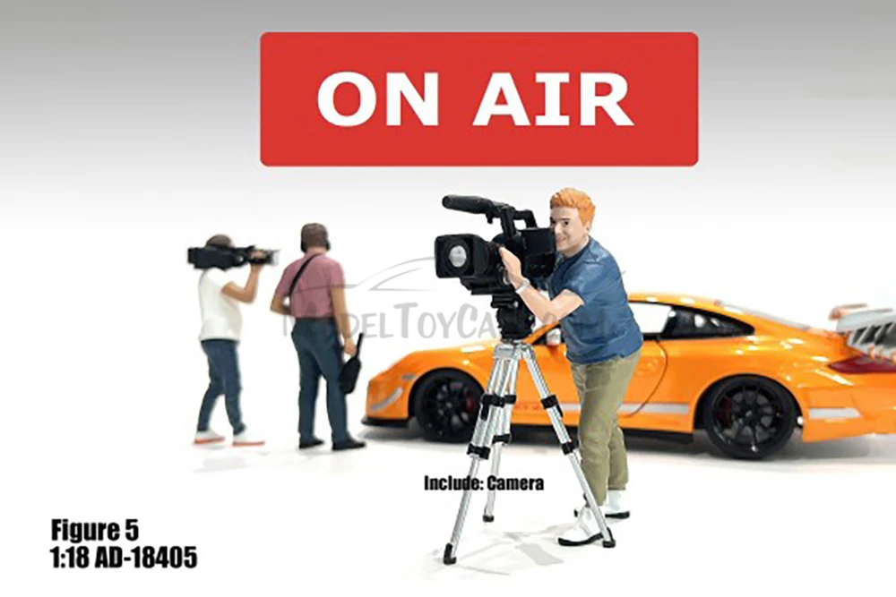 On Air Figure 5, Camera Guy w/Accessory, Blue /Green - Showcasts AD-18405 - 1/18 Scale Diorama Figurine