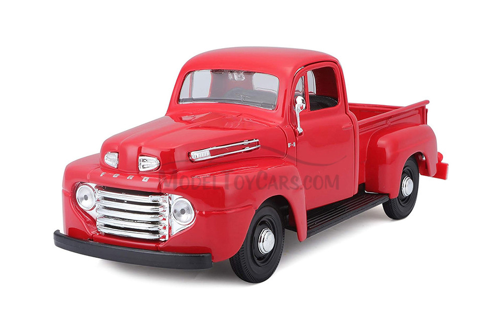 1948 Ford F-1 Pickup Truck, Blue & Red - Showcasts 37935 - 1/24 Scale Set of 4 Diecast Model Cars