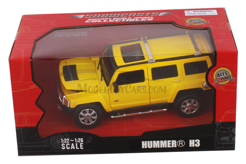 Hummer H3, Yellow - Showcasts 68240YL - 1/24 Scale Diecast Model