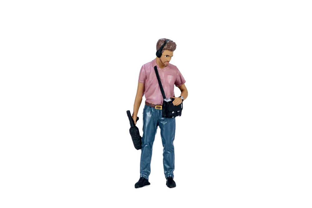 On Air Figure 4, Sound Guy, Pink /Blue - Showcasts AD-18404 - 1/18 Scale Figurine