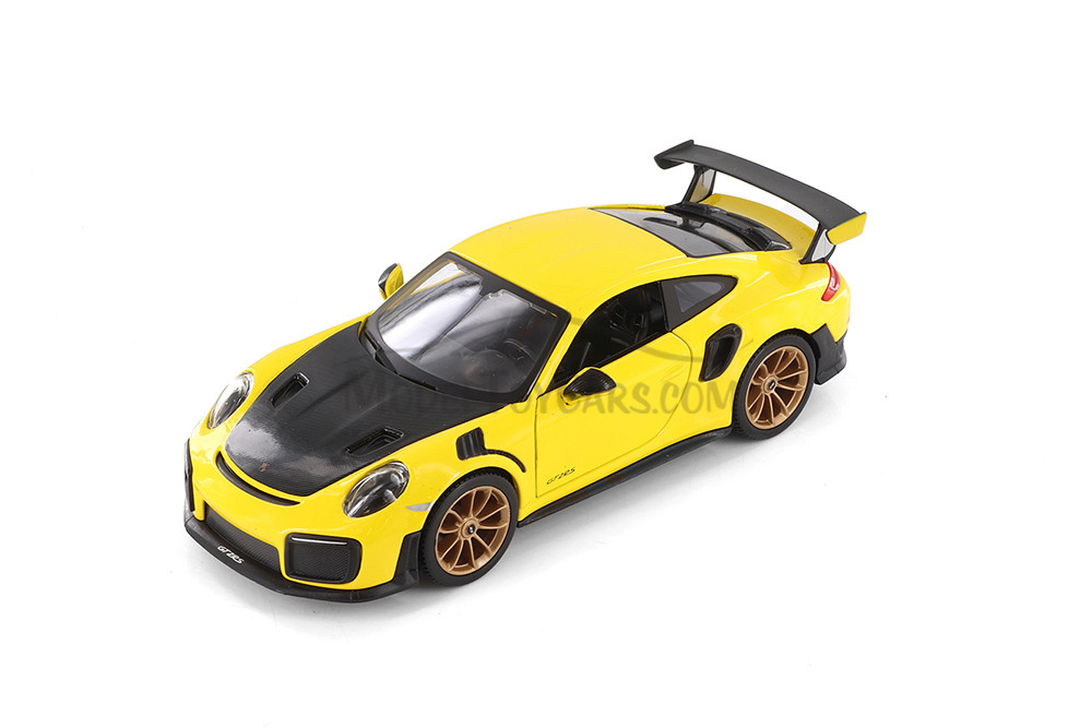 2018 Porsche 911 GT2 RS Hardtop, Yellow - Showcasts 37523 - 1/24 Scale Set of 4 Diecast Model Cars