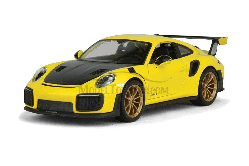 2018 Porsche 911 GT2 RS Hardtop, Yellow - Showcasts 37523 - 1/24 Scale Set of 4 Diecast Model Cars