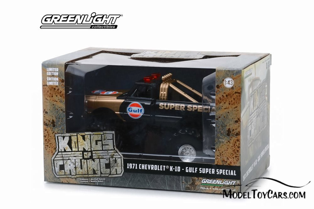 1971 Chevy K-10, Kings of Crunch - Gulf Super Special - Greenlight 88013 - 1/43 scale Diecast Car