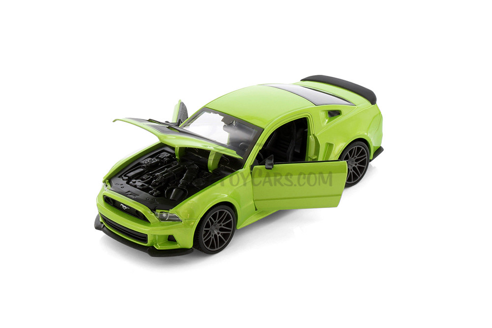 2014 Ford Mustang Street Racer Hardtop, Green w/Black Stripes - Showcasts 38506GN - 1/24 Scale Car