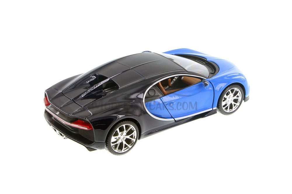 Bugatti Chiron, Blue - Showcasts 37514 - 1/24 Scale Set of 4 Diecast Model Toy Cars