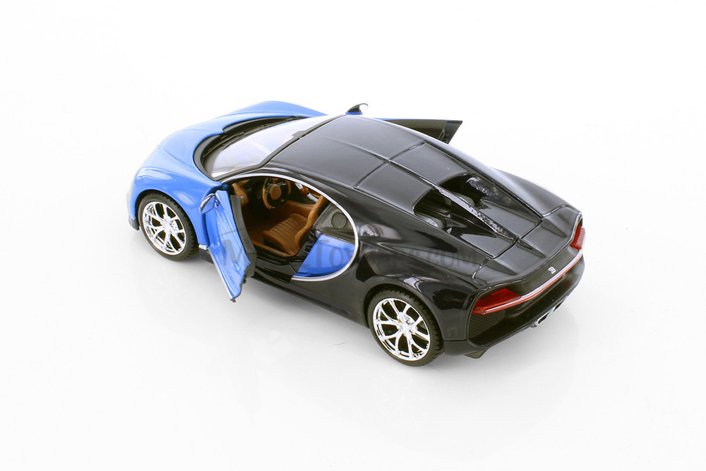 Bugatti Chiron, Blue - Showcasts 37514 - 1/24 Scale Set of 4 Diecast Model Toy Cars