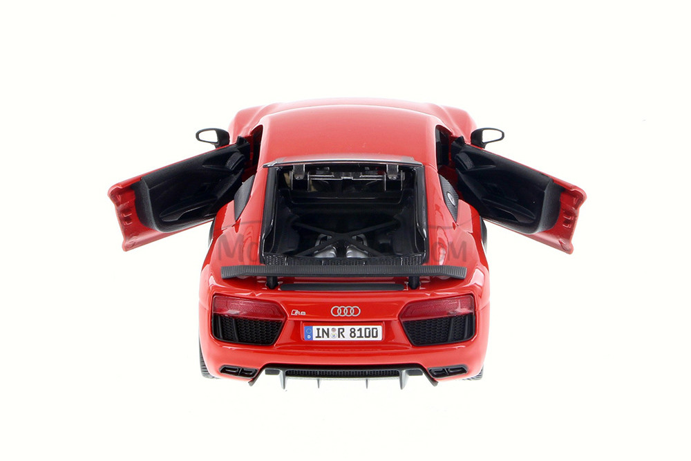 Audi R8 Plus Hard Top, Gray & Red - Showcasts 37513 - 1/24 Scale Set of 4 Diecast Model Toy Cars