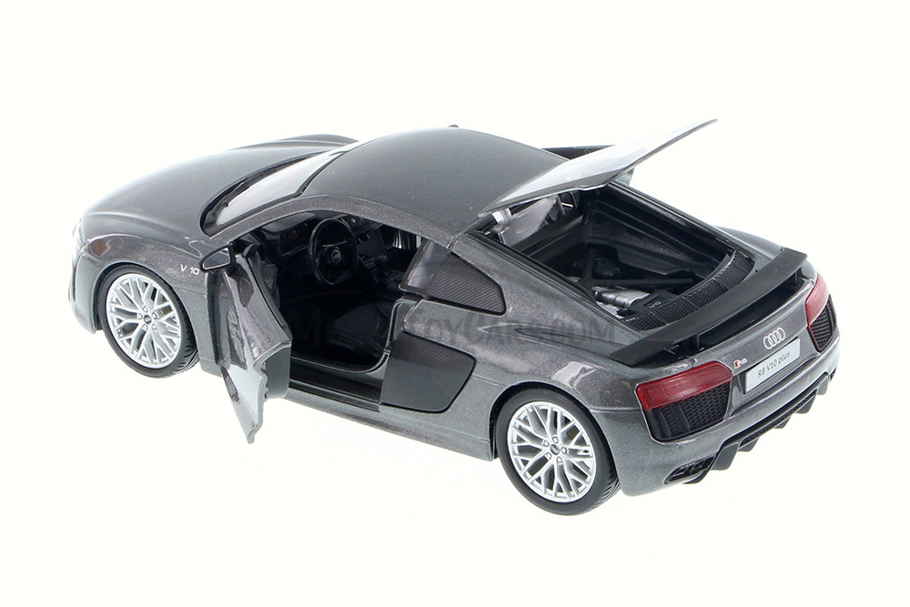 Audi R8 Plus Hard Top, Gray & Red - Showcasts 37513 - 1/24 Scale Set of 4 Diecast Model Toy Cars