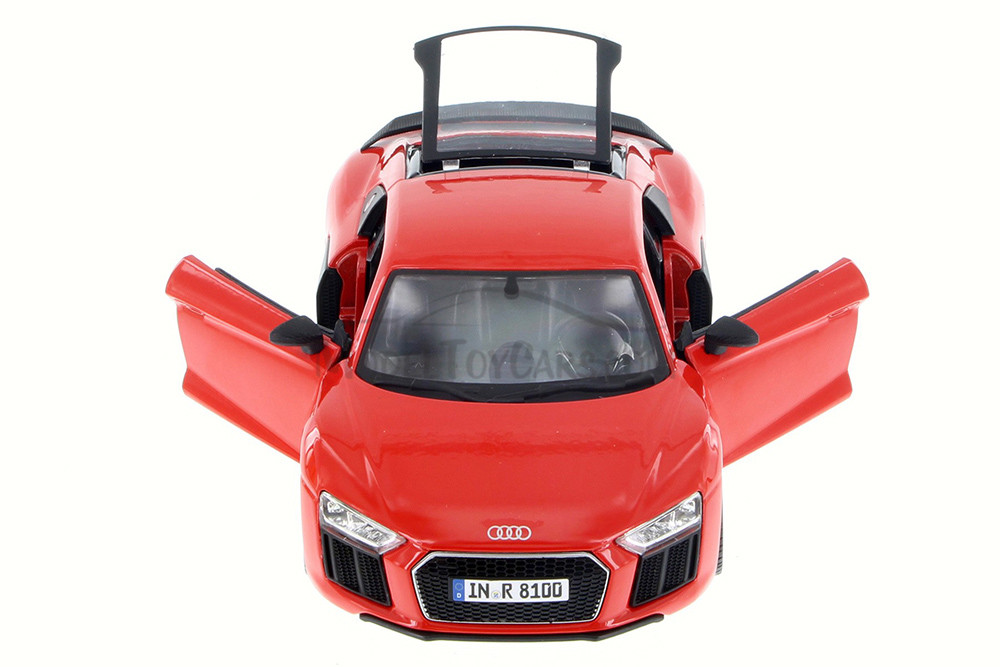Audi R8 Plus Hard Top, Gray & Red - Showcasts 37513 - 1/24 Scale Set of 4 Diecast Model Toy Cars