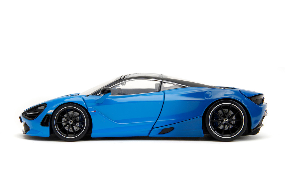 McLaren 720S w/Display Base, Blue w/Black Roof - Jada Toys 34850 - 1/24 Scale Diecast Model Toy Car