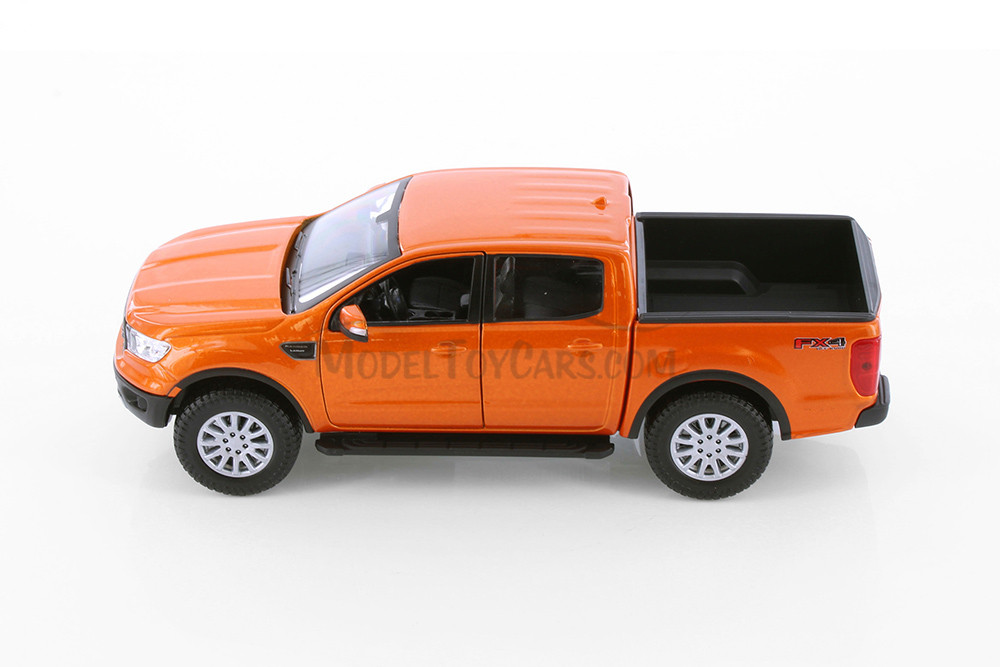 2019 Ford Ranger Pickup Truck, Blue & Orange - Showcasts 37521 - 1/27 Scale Set of 4 Diecast Cars