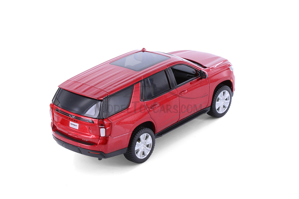 2021 Chevy Tahoe, White & Red - Showcasts 37533 - 1/26 Scale Set of 4 Diecast Model Toy Cars