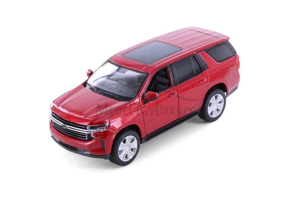 2021 Chevy Tahoe, White & Red - Showcasts 37533 - 1/26 Scale Set of 4 Diecast Model Toy Cars