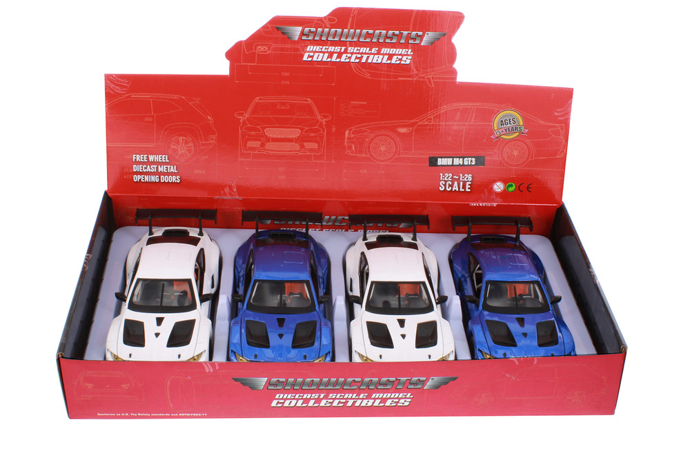 Box of 4 BMW M4 GT3, Assortment - Showcasts 68277D - 1/24 Scale