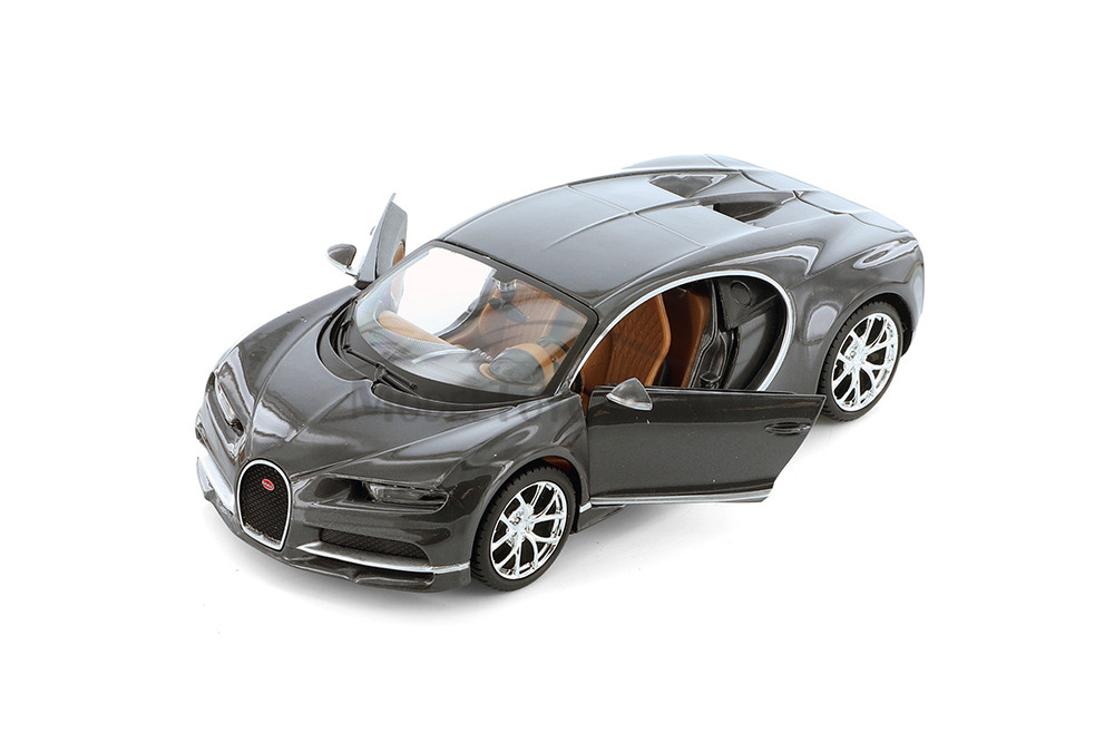 Bugatti Chiron, Black, Red, Blue - Showcasts 37524/14 - 1/24 Scale Set of 4 Diecast Model Toy Cars