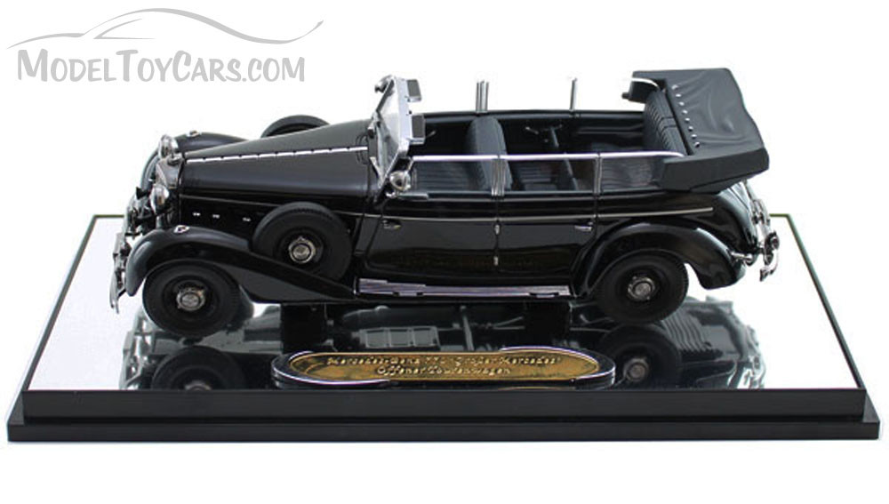 1938 Mercedes-Benz 770 Grober Offener Tourenwagen Convertible, Black -  Signature Models 43700 - 1/43 Scale Diecast Model Toy Car 