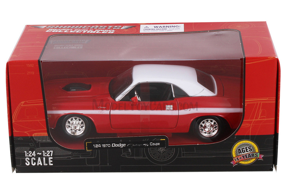 1970 Dodge Challenger R/T Coupe Soft Top, Red - Showcasts 38263R - 1/24 Scale Diecast Model Toy Car