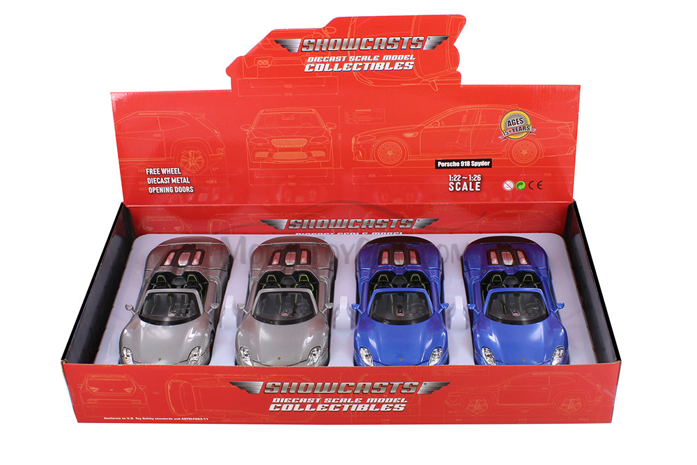 Porsche 918 Spyder, Gray & Blue - Showcasts 68243D - 1/24 Scale