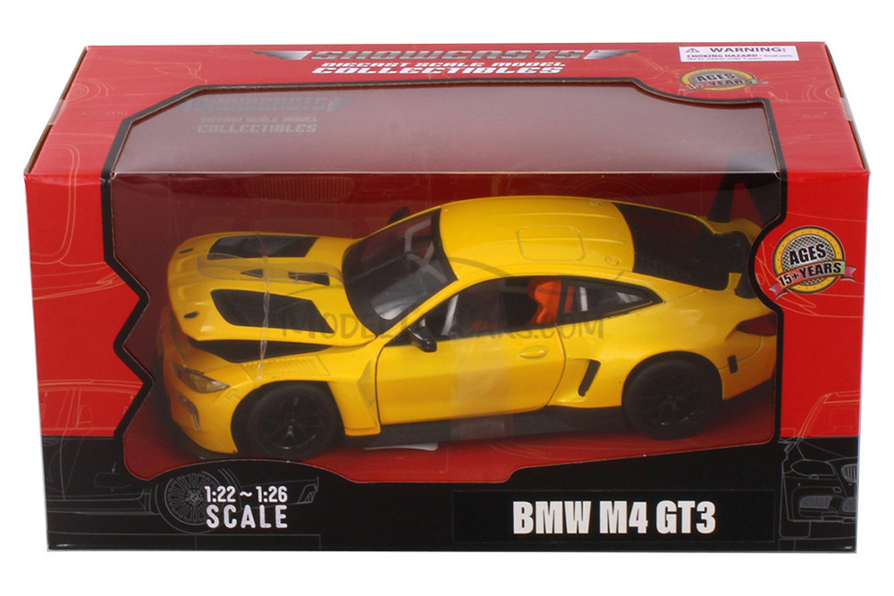 BMW M4 GT3, Yellow - Showcasts 68277YL - 1/24 Scale Diecast Model Toy Car