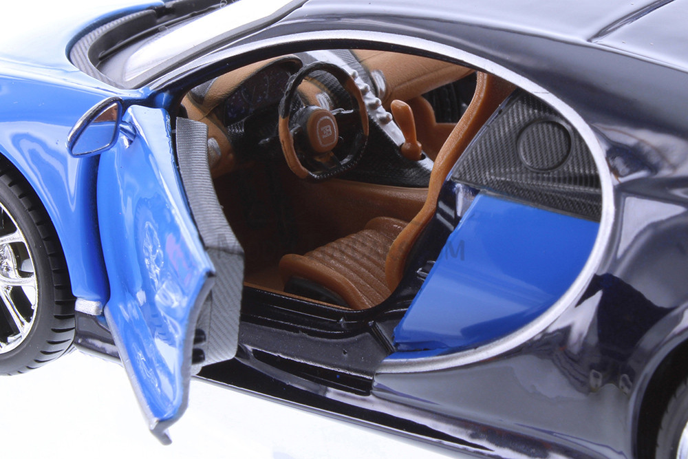 Bugatti Chiron Hardtop, Blue w/Black - Showcasts 38514BU - 1/24 Scale Diecast Model Toy Car