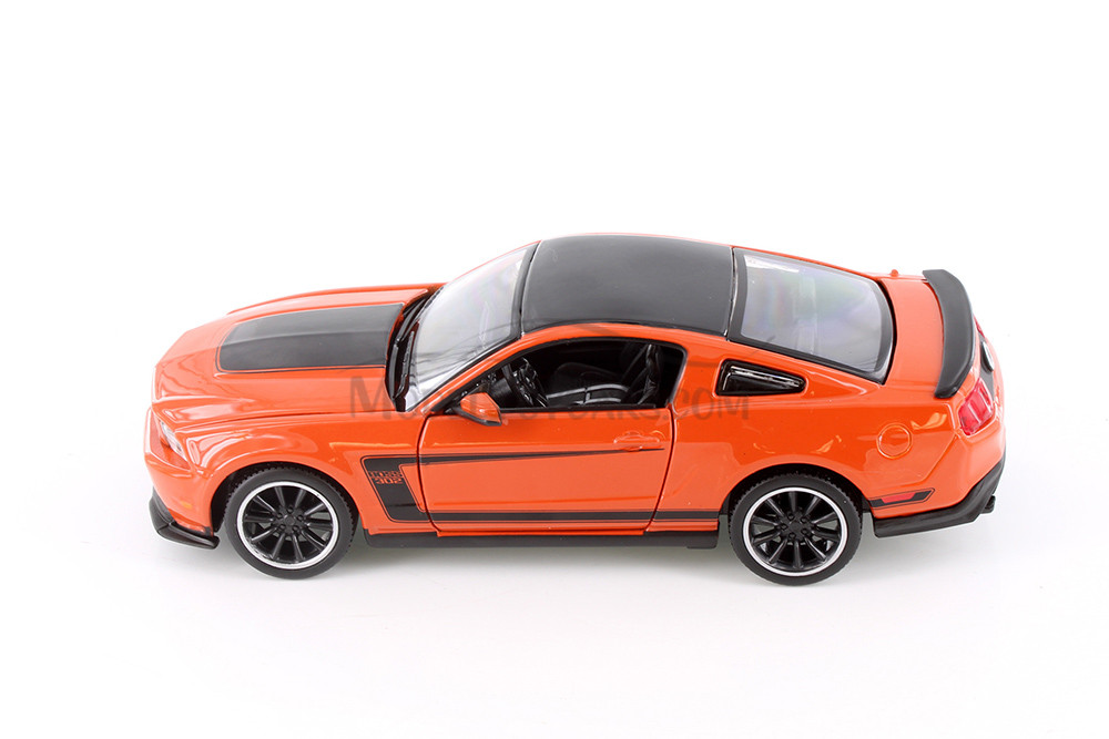 2012 Ford Mustang Boss 302 Hardtop, Orange - Showcasts 38269OR - 1/24 Scale Diecast Model Toy Car