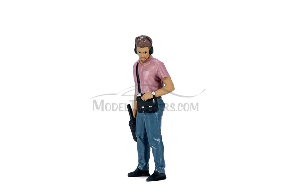 On Air Figure 4, Sound Guy, Pink /Blue - Showcasts AD-24404 - 1/24 Scale Diorama Figurine
