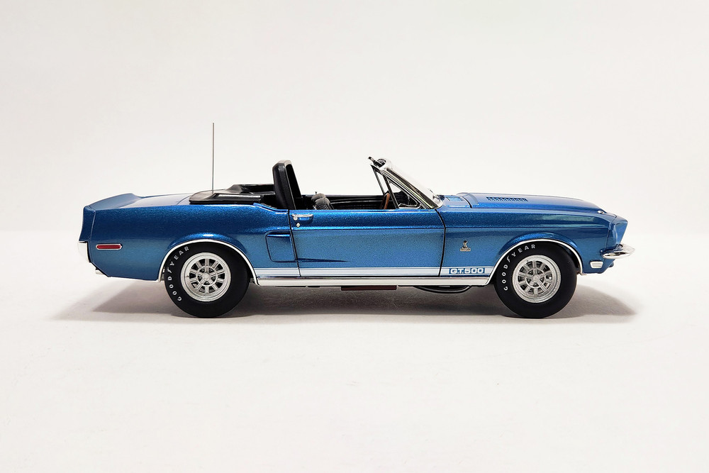 1968 Shelby GT500 Convertible, Acapulco Blue - Acme A1801848 - 1/18 Scale Diecast Model Toy Car