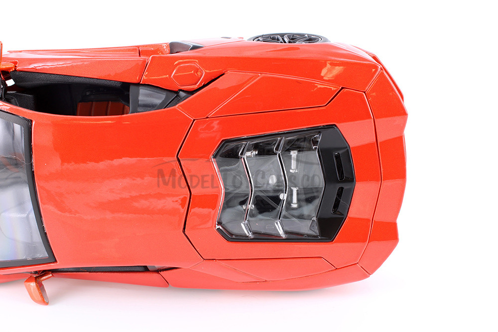 Lamborghini Aventador Coupe, Orange - Showcasts 37210 - 1/24 Scale Set of 4 Diecast Model Toy Cars