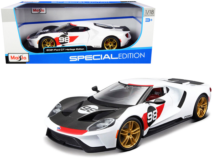 2021 FORD GT #98 HERITAGE EDITION 1/18 scale DIECAST CAR MAISTO 31390HE